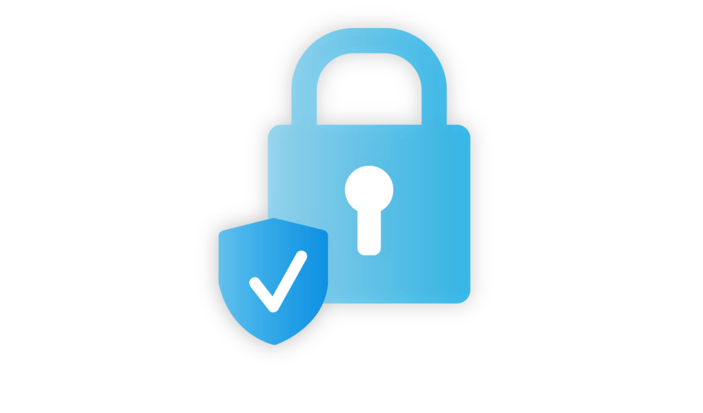 blue lock icon with checkmark